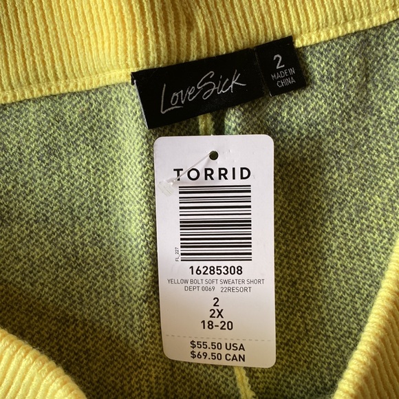 NEW torrid lovesick sweater short w/ heart - Picture 7 of 9